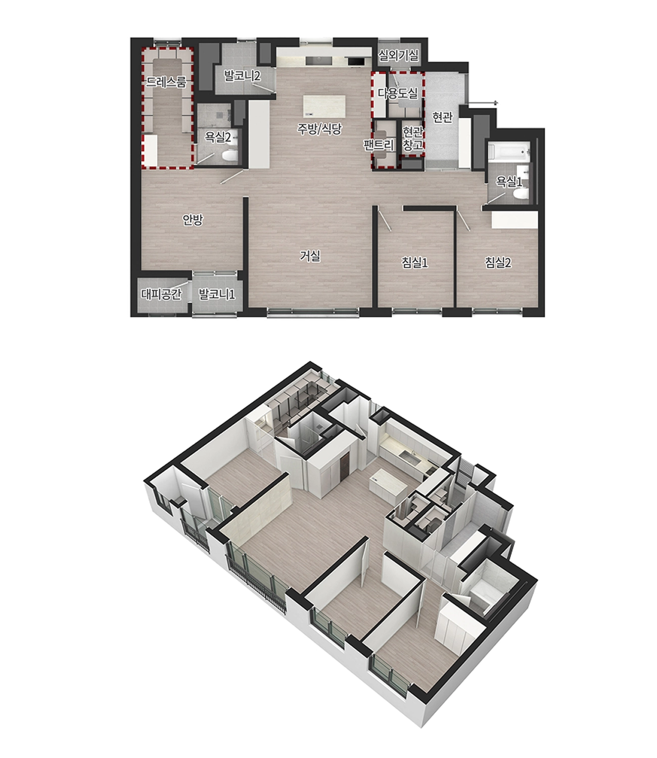 전 세대 84㎡ 단일평형, 4Bay 혁신평면<br>  최신 트렌드의 평면설계를 만나보세요!-01